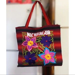 Hand made bohemian style embroidery tote bag